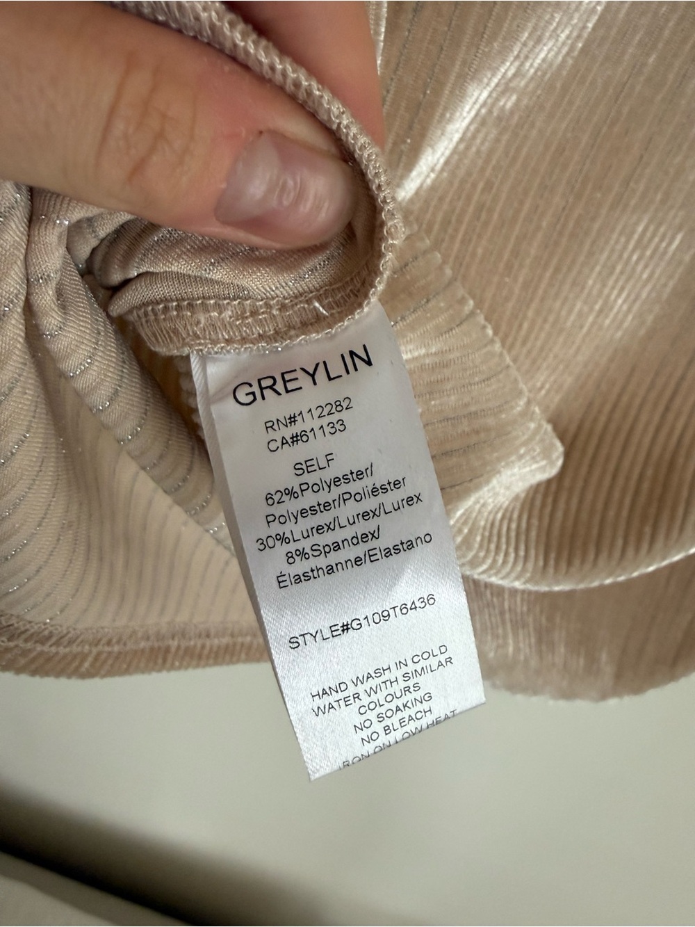 GREYLIN Metallic Ribbed Velvet Top - Picture 5 of 5